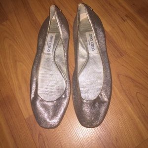 Jimmy choo gold sparkle flats